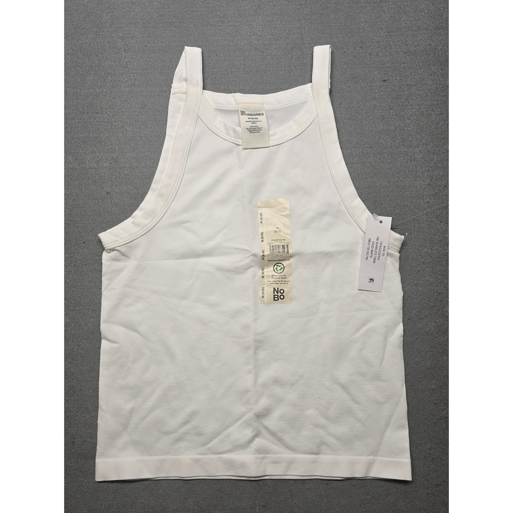 No Boundaries Kids White Seamless High Neck Tank Top Size M 8-10 NB23100162796